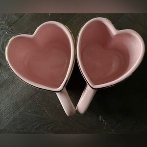 Threshold Blush Heart Mugs with Gold Accent
